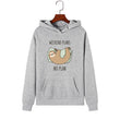 Hoodies Women New Sloth Print Hoodie Pullover Long Sleeve Clothes Warm